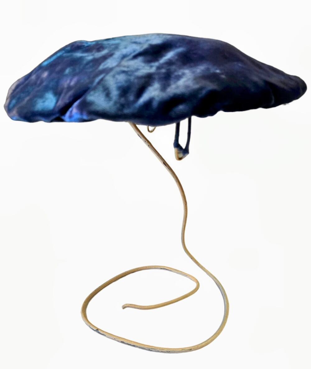 Vintage Crushed Velvet Women's Hat Beret Marshall Field & Co Debutante Room